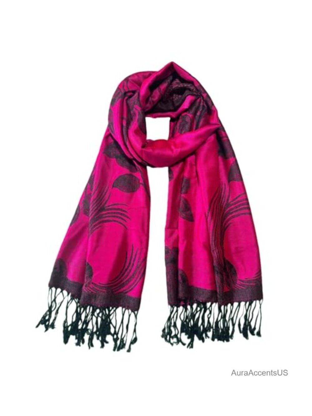 Reversible Paisley Pashmina Shawl Wrap Viscose Acrylic Silk Blend 79x28